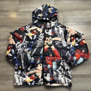 Astro Boy Tezuka Productions Mens Puffer Jacket Full Zip Hooded Winter Adult XXL